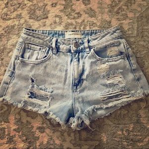 PacSun distressed high-rise shorts